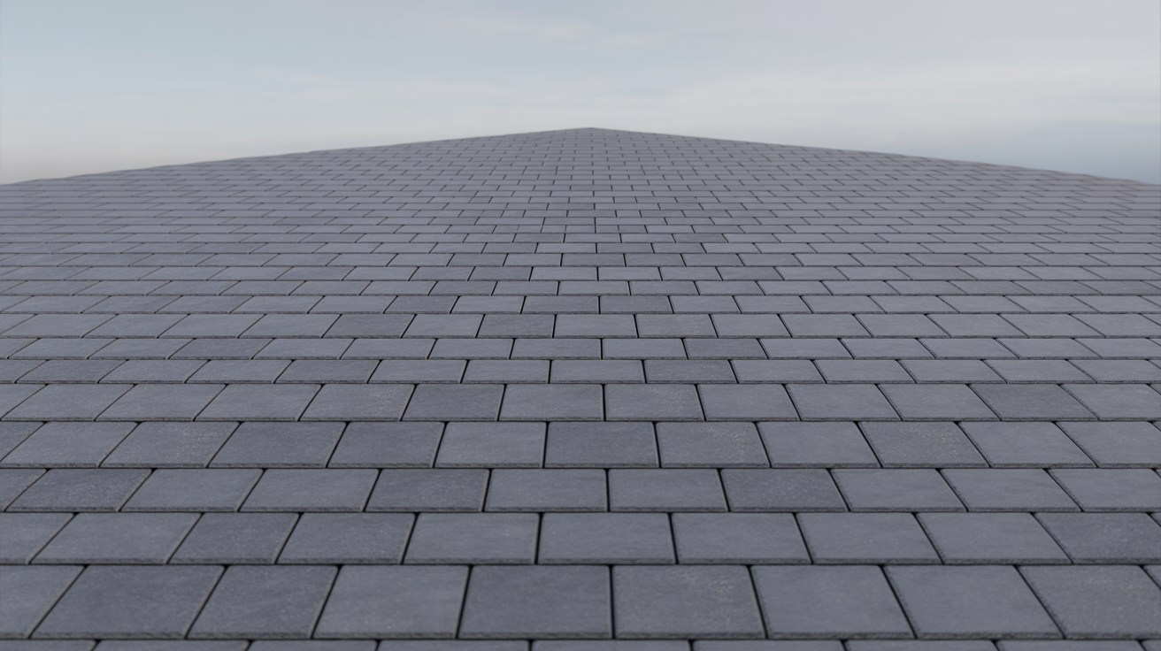 Concrete tile roof texture close-up