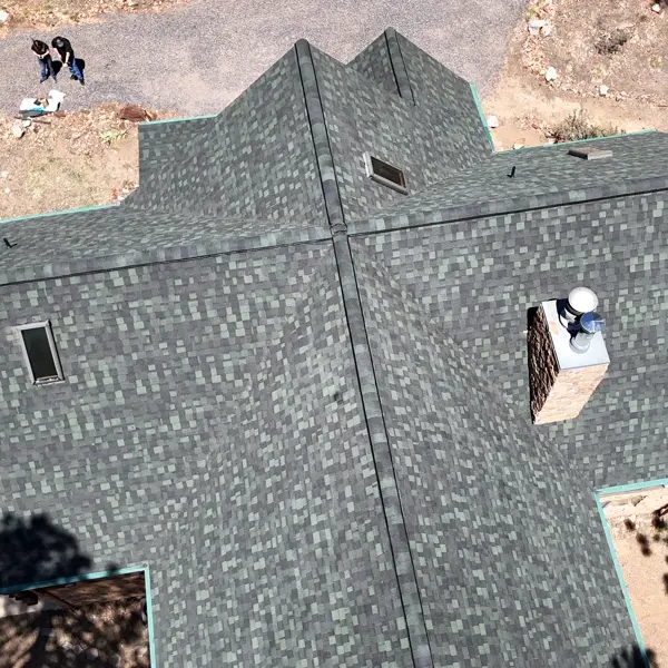 Drone view of a recent Grand Canyon Roofing project in the Tri-City area